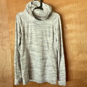 Lululemon White Stripe Think fast Hoodie. Stretchy, soft fabric Size 8